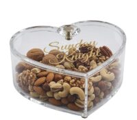 Custom heart shaped acrylic dry nut storage box BSC-282 Custom heart shaped acrylic dry nut storage box