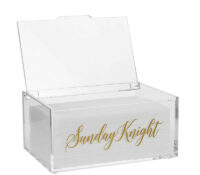 Custom acrylic dryer sheet dispenser container box with lid BTB-402 Custom acrylic dryer sheet dispenser container box with lid