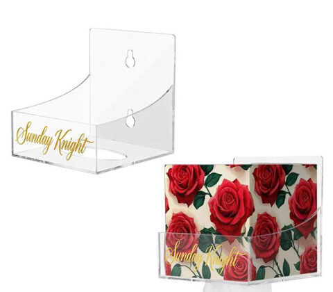Custom acrylic wall napkins organizer holder