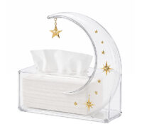 Custom moon shape acrylic facial tissue holder box BTB-407 BTB-407 Custom moon shape acrylic facial tissue holder box