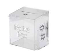 Custom acrylic ballot box election with leaflets holder BBS-935 Custom acrylic ballot box election with leaflets holder