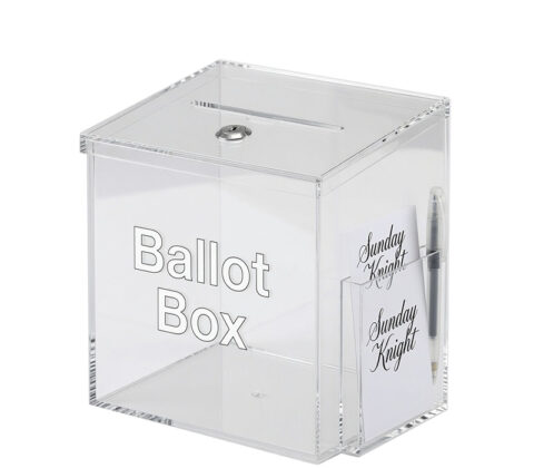 Custom acrylic ballot box election with leaflets holder