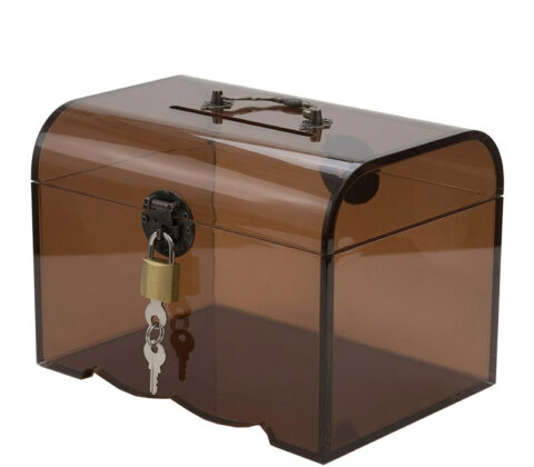 Custom acrylic ballot box with lock & carrying handle