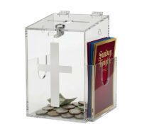 Custom acrylic prayer request box with brochure holder BDB-460 Custom acrylic prayer request box with brochure holder