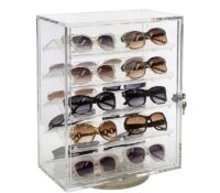 Custom acrylic 5 tiers eyewear lockable rotating showcase BDC-2547 Custom acrylic 5 tiers eyewear lockable rotating showcase