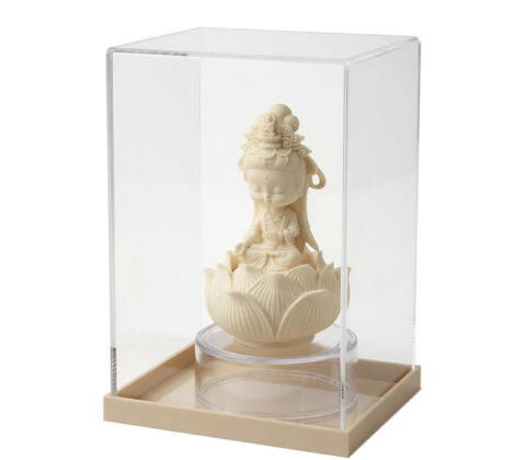 Custom acrylic collectible display case with base