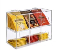 Custom acrylic 6 slot teabag storage display box BFD-517 Custom acrylic 6 slot teabag storage display box
