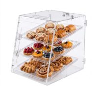 Custom acrylic 3 tiers pastry bread showcase BFD-518 Custom acrylic 3 tiers pastry bread showcase