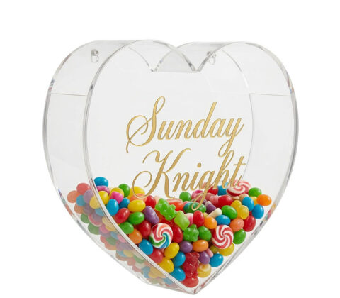 Custom heart shaped acrylic wall candy display box
