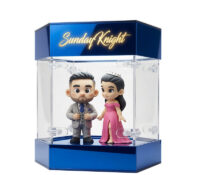 Custom hexagon acrylic 3D figure lighting showcase BLD-220 Custom hexagon acrylic 3D figure lighting showcase