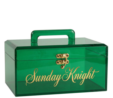 Custom acrylic skincare makeup box with carrying handle