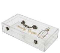 Custom acrylic essential oil storage box with carrying handle BMB-379 Custom acrylic essential oil storage box with carrying handle