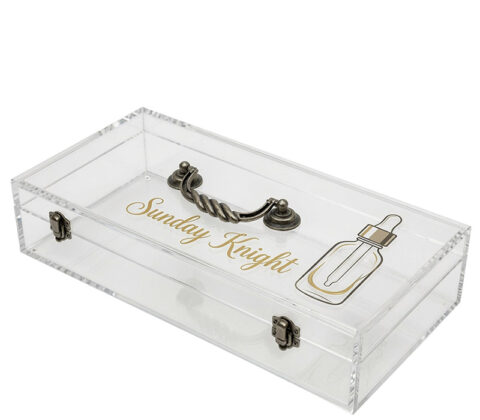 Custom acrylic essential oil storage box with carrying handle