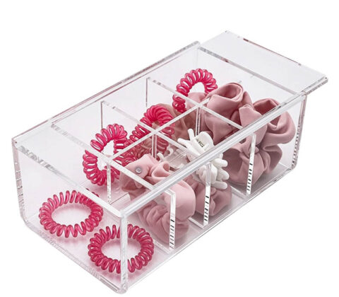 Custom acrylic sliding lid catchall storage box