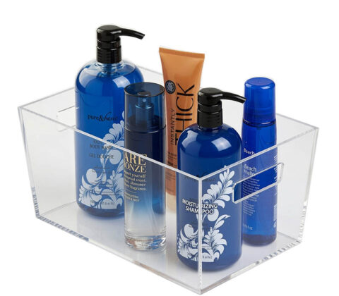 Custom acrylic bathroom organizer container box