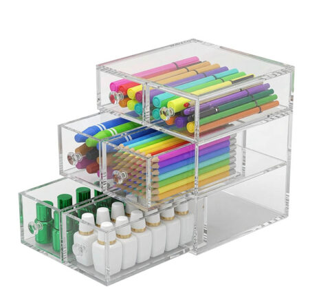 Custom acrylic desk drawers organizer box
