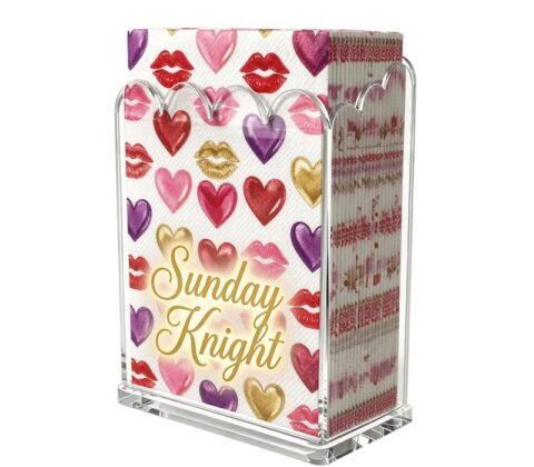 Custom scalloped acrylic napkin holder box