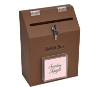 Custom acrylic ballot box with lock and brochure holder BBS-941 Custom acrylic ballot box with lock and brochure holder