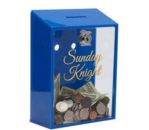 Custom acrylic wall donation coin collection box