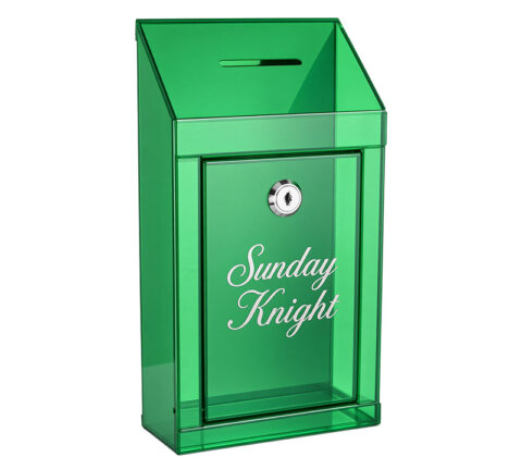 Custom acrylic fundraising charity box