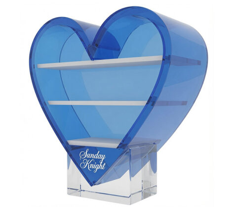 Custom acrylic 3 layers love heart type display box