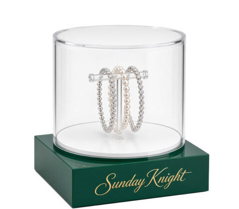Custom round acrylic jewelry illuminated display box