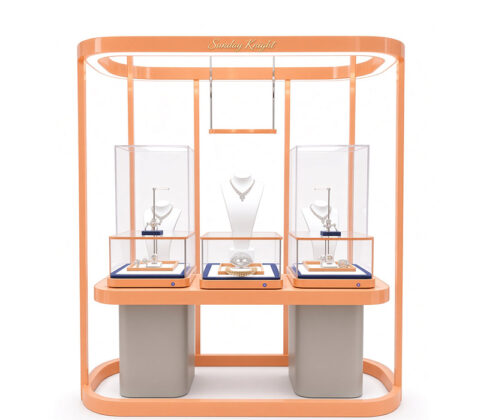 Custom acrylic luxury jewelry LED display cabinet