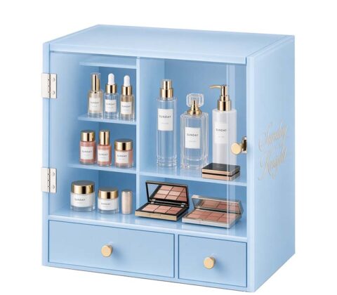 Custom acrylic skincare makeup organizer cabinet