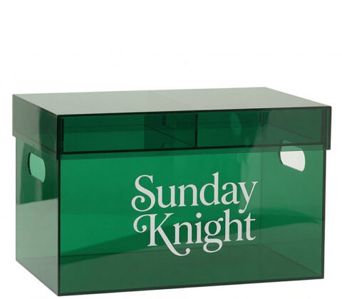 Custom acrylic storage box with carrying handles