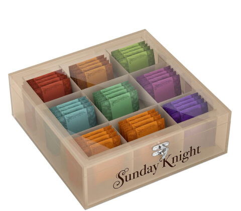 Custom acrylic tea bag storage box with multi dividers