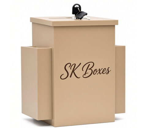 Custom acrylic ballot box with 2 sided pockets