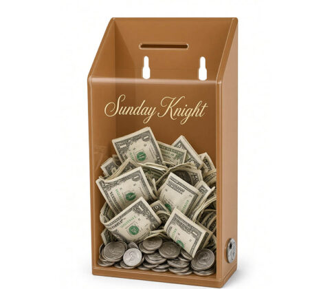 Custom acrylic wall charity donation box