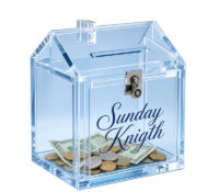 Custom house shaped acrylic money piggy bank box BDB-473 Custom house shaped acrylic money piggy bank box
