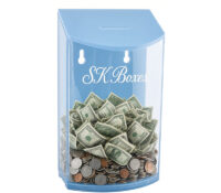 Custom slant-top acrylic wall money collection box BDB-475 Custom slant-top acrylic wall money collection box