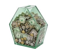 Custom hexagon acrylic charity box BDB-477 Custom hexagon acrylic charity box