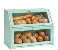 Custom acrylic 2 tiers bread box BFD-535 Custom acrylic 2 tiers bread box
