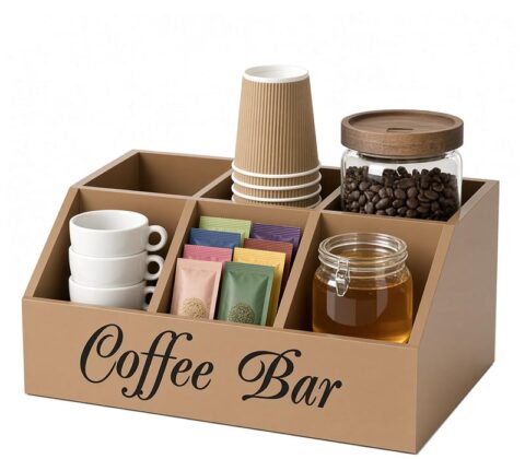 Custom acrylic multi dividers coffee bar station organizer