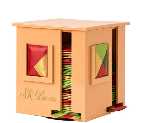 Custom acrylic swiveling tea organizer box