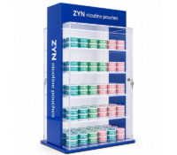 Custom acrylic locking ZYN nicotine pouches LED showcase BLD-230 Custom acrylic locking ZYN nicotine pouches LED showcase