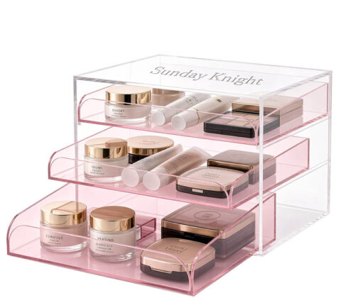 Custom acrylic skincare makeup drawer box