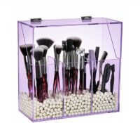 Custom acrylic dust proof makeup brushes holder box BMB-393 Custom acrylic dust proof makeup brushes holder box