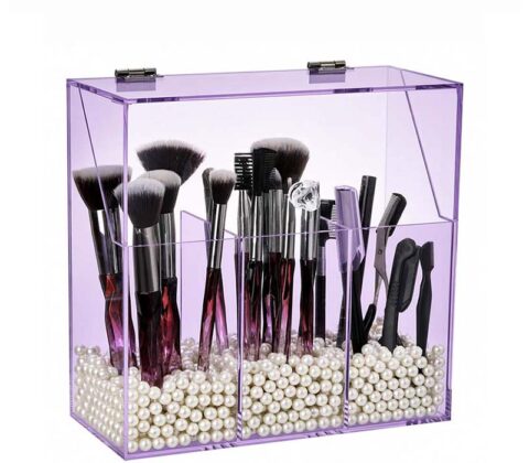 Custom acrylic dust proof makeup brushes holder box