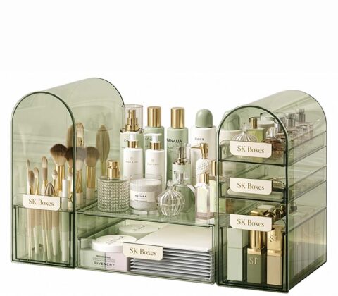 Custom acrylic multi compartments cosmetics organizer