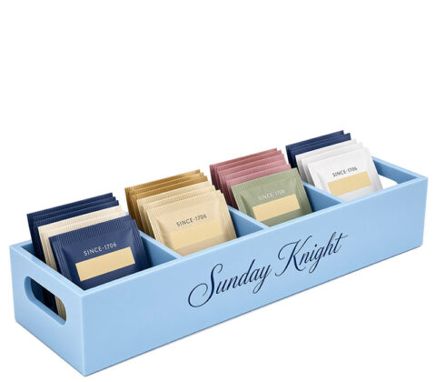 Custom acrylic 4 slots tea bag holder box
