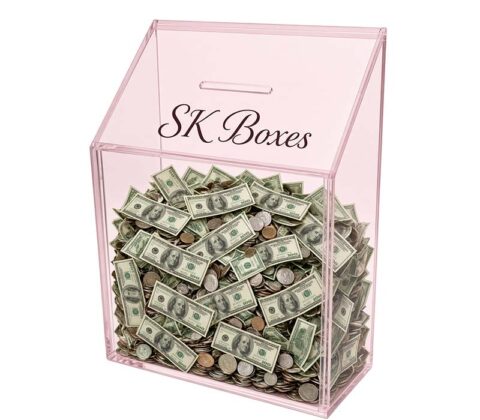Custom slant-top charity box