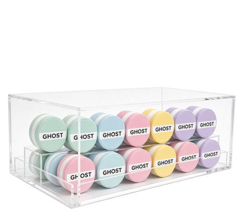 Custom acrylic GHOST nicotine pouches display box