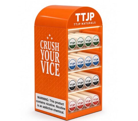 Custom TTJP nicotine illuminated display case