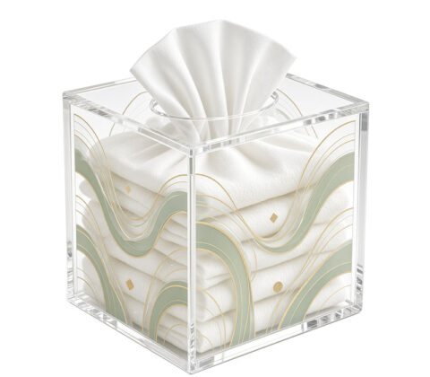 Custom pattern printing tissue box