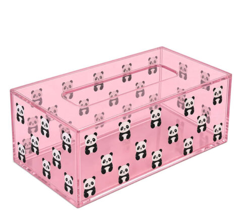 Custom pattern printing facial tissue box